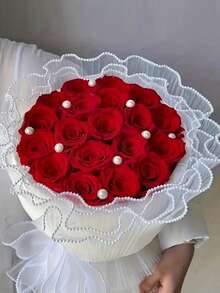 2张，167.48英寸白色珍珠花朵包装纸，仿珍珠装饰，白色花束装饰礼品包装纸，花束包装纸，DIY花束，情人节礼物装饰的理想之选 - 彩色 - 查看 4