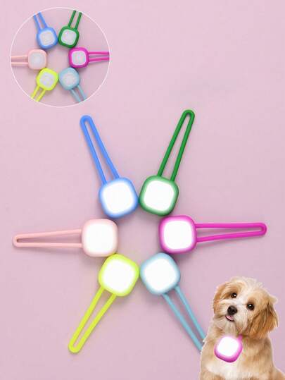 1个LED宠物发光灯，小型犬LED安全闪光夜灯，宠物项圈吊坠，适合户外散步和训练