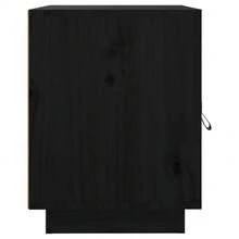 Comodino vidaXL nero, 40x34x45 cm, in legno massello di pino. - nero - Visualizzare 8
