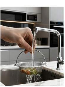 1 pachet unisex, sita pentru chiuvetă din oțel inoxidabil, argintiu, anti-înfundare și rezistentă la rugină, ușor de curățat și durabilă, captează ghemotoacele de păr și resturile alimentare, universală pentru chiuvete de bucătărie și baie, se potrivește mai multor dimensiuni, ușor de instalat și nu se înfundă, gadget esențial pentru bucătărie și baie de Ziua Mamei - Multicolor - Vizualizare 3