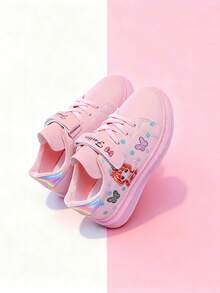 1 Pair Popular Cartoon White Shoes For Girls, Fashionable Non-Slip Soles, Comfortable Experience For Kids - Baby Pink - View 3