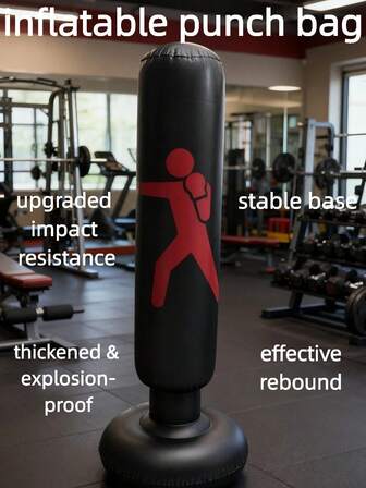 1 件加厚充气成人健身拳击柱，户外不倒翁沙袋，室内充气拳击沙袋