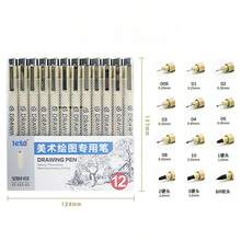 6pcs/12pcs Drawing Pen Fineliner Pen Black: Micro Set Waterproof Artist Art Pen Fine Liner Micro Point Tip Ink Marker Art Supplies Adult Drawing Supply Anime Gift Sketch Manga Outline Watercolor Zentangle