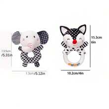 Baby Rattle Toys, Black & Elephant Hand Rattle, Soft Toys To Attract Babies, Gifts For Boys & Girls, Birthday, Christmas Gift - Multicolor - View 5