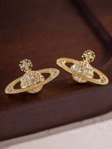 Vivienne Westwood Mini pendientes de bajo relieve de plata - Dorado - Ver 4