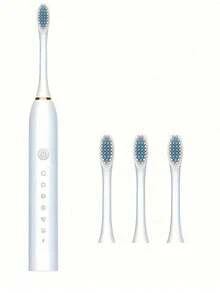 Electronic Toothbrush with 5 Modes and Smart Timer - Perfect for Men and Women - Clean Teeth and Gums Effectively - Blanco - Ver 5