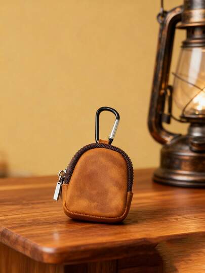 Genuine Leather Small Wallet Original Japanese Style Youth Coin Purse Zipper Coin Pouch Earphone Case Key Chain Mini Wallet Cute Wallet Keychain Coin Wallet For Women Wallet Purse Wallet For Men Money Wallet Men Wallet Leather Key Holder