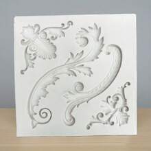 1pc Baroque European Embossed Frame Silicone Mold - Elegant Greek Key & Scroll Design, Gold & White Greek Letter Motif, Suitable For Plaster, Wax, Clay, Resin Greek/Roman Art Shaping - Grey - View 3