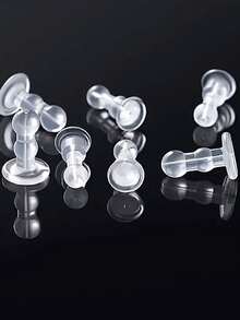 30pcs/50pcs Earring Earstud Plugs, Handmade DIY Jewelry Earring Accessories, Silicone Anti-Slip Anti-Lost Ear Plugs - Transparent - View 7