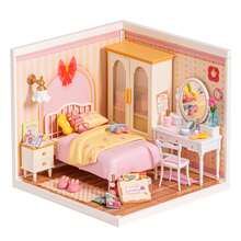 Robotime Rolife Super Creator DIY Plastic Miniature House Building Set - 3D Puzzle With LED Lights, Compatible With Mini Figures, And A Variety Of Themes. This 3D Model Toy Is Suitable For Teenagers And Adults, Making It An Ideal Christmas Or Birthday Gift - Sweet Dream Bedroom - View 12