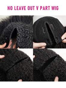 OQ Hair No Leave Out V Part With Elastic Drawstring Protective Style Kinky Straight Glueless Wig 180% Density 14-16 Inch Bob Wig 18-30 Inch Long Wig Natural Black Top Quality Natural Looking Versatile Style Human Hair Wig Frontal Human Hair Real Human Hair Wigs Wear And Go Glueless Wig Human Hair Free Gifts Free Shipping Halloween Costumes Human Hair Wigs Halloween Travel Essentials Y2K Turn Up Baddie Holiday Vacation For Women - S1 - View 9