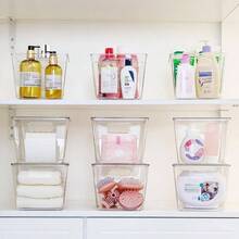 8 Pack Stackable Storage Bins With Lids, Large Plastic Containers With Handle Pantry Organization And Storage, Kitchen, Fridge, Cabinet, Bathroom Organizer - 8 + L(11 英吋長 x 7.5 英吋寬 x 6 英吋高) - 查看 7
