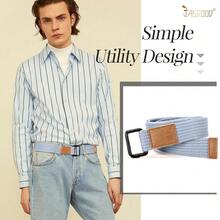 JASGOOD Men Canvas Double Ring Belt Plus Size Men Cloth Casual Belt For Jeans Pants{"Color_name":"LightGrey(Canvas)","Size_name":"FitsWaistSize39\"-44\""} - 多色21 - 查看 4