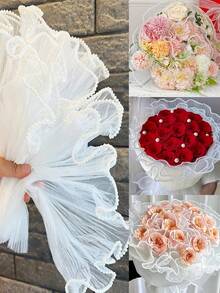 2张，167.48英寸白色珍珠花朵包装纸，仿珍珠装饰，白色花束装饰礼品包装纸，花束包装纸，DIY花束，情人节礼物装饰的理想之选 - 彩色 - 查看 12