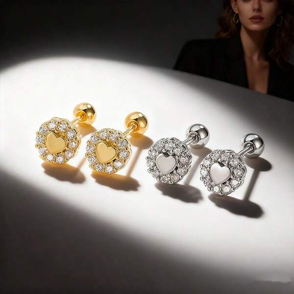 JOJELOO قرطان من الفولاذ المقاوم للصدأ غير مسبب للحساسية | تصميم خط قلب لامع ، أنيق وخفيف الوزن | بسيط ومتعدد الاستخدامات للأعياد والاستخدام اليومي