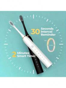 Electronic Toothbrush with 5 Modes and Smart Timer - Perfect for Men and Women - Clean Teeth and Gums Effectively - Blanco - Ver 4