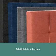 Letto imbottito con 4 cassetti e materasso a molle, letto matrimoniale con rete a doghe, letto contenitore, testiera regolabile in altezza e design con cuciture quadrate, supporto a doghe in metallo, materiale in lino (140*200 cm, nero