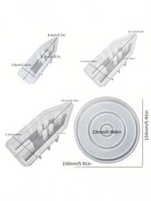 4 件套硅胶心形房屋模具套装，适用于树脂、混凝土和水泥铸造、珠宝收纳盒、粘土和石膏工艺模具 - 白色 - 查看 7