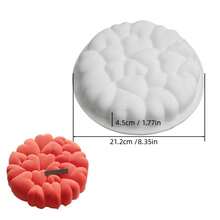 3D蛋糕硅胶模具 - 圆形心形/砖形心形/旋转圆形心形/圣安妮花/菩提子珍珠/螺旋漩涡造型模具，可重复使用不粘烘焙模具，适用于慕斯蛋糕、巧克力、果冻、蜡烛和冰块，糕点模具，家用厨房烘焙工具/配件，情人节、新年、婚礼派对、节日圣诞节礼物 - 白色 - 查看 15