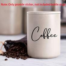 8pcs/Sheet Only Sticker For Kitchen Bottle Labels Decals, Tea Coffee Sugar Baking Salt Label Decal Waterproof Removable Vinyl Sticker For Jar Decoration - Black - View 4