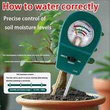 Probador de suelo 3 en 1 pH, humedad y fertilidad, sin batería necesaria, lectura instantánea, kit de prueba de suelo, herramienta de jardinería enchufable y lista para usar para invernadero, interior, exterior y plantas en maceta, ideal para jardineros principiantes