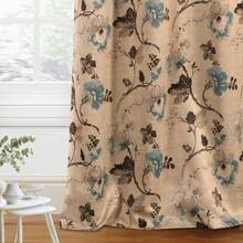 Blackout Curtains For Bedroom Living Room Printed Vintage Floral Blackout Window Curtain Draperies Classic Eyelet Home Decoration Drapes 1 Pair Each Piece W132cmxD160cm - BVintageFloral - 查看 1