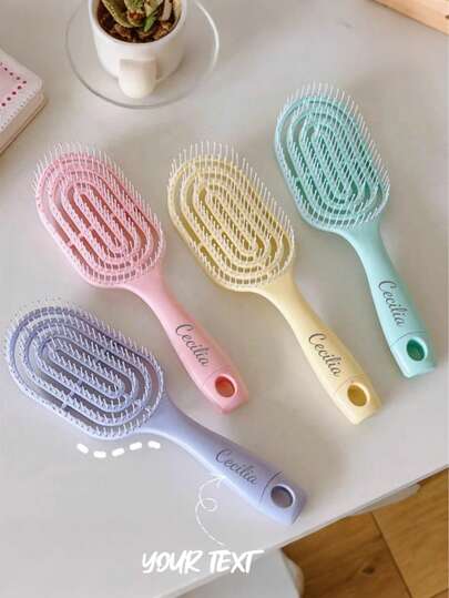 1 st färgglad revbenskam, hög fluffig hårstylingkam, massagekam för långt hår, lockigt hår, fluffig hårstylingkam - stor böjd revbensdesign lämplig för alla hårtyper, hårbottenmassage och rakt hår