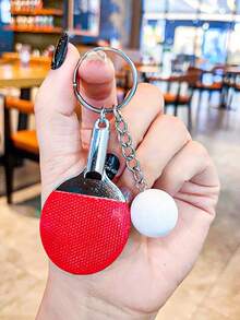 1pc Creative Cute Mini Table Tennis Racket Keychain Paddle Ping Pong Pendant Keyring Bag Ornament For Men Women Car Trinket Gift