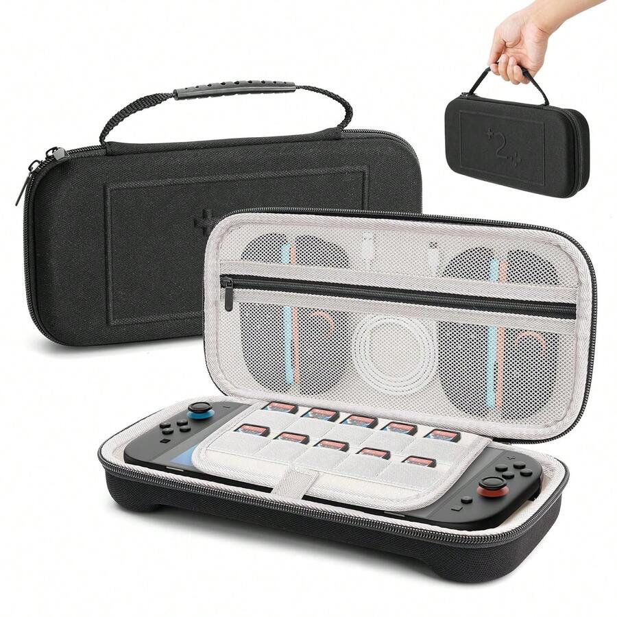 CBDYWVR Carrying Case For Switch 2 Console, With 10 Games Storage Cartridges, Protective Waterproof Switch 2 Bag With Mesh Pocket, Hard Shell Travel Box For Switch 2 Console & Accessories - 1 - View 1