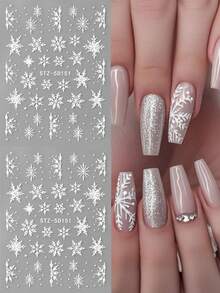 金色银色法式星星指甲贴纸，带水钻，闪亮金属星星，5D浮雕美甲贴花，Y2K闪光指甲饰物，DIY美甲装饰