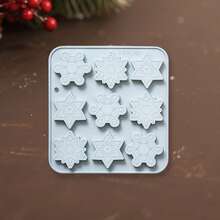 Christmas Silicone Molds  Soft Snowflake Molds For Cake Ice Cube Candy Jelly Chocolate Soap Cement And More - 淺藍色 - 查看 6