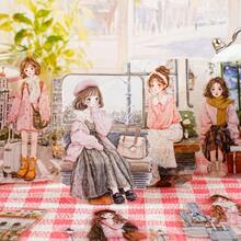 20张/包 女孩主题贴纸，创意美学贴纸，DIY装饰拼贴工艺材料，节日礼物，个性化剪贴簿学习用品文具 - 粉色 - 查看 1