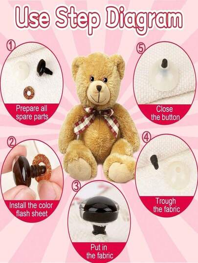 10 Pcs Glitter Eyeballs, Glitter Doll Eyeballs, Woven Felt Dolls, 3d Glitter Plastic Eyeballs, 3d Stereo Eyes, Glitter Positive Pupil Color Eye Toys, Eye Doll Accessories, Animal Simulation Eyes Suitable For Puppet Crafts, Bears, Toy Making Supplies