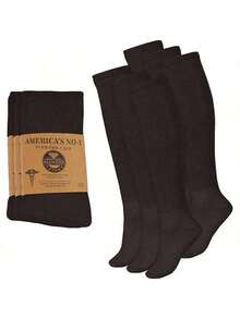 Mens Diabetic Over The Calf Socks Knee Premium Cotton High Socks - 棕色 - 查看 1