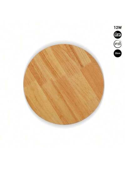 Alpinaluz 12W LED Wand Lamps, Ø20cm, Round Wood, Warm Indirect Verlichting Bedroom Kitchen view 9