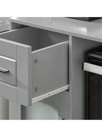 SoBuy Sideboard On Wheels Kitchen Trolley Microwave Cabinet Storage Dresser Approx. 88.5 89 40 Cm FSB78 view 7