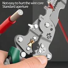 Alicates plegables multifuncionales para pelar cables: Alicates de electricista de grado industrial con funciones de engarzado, corte, destornillador y pelado de cables, muy adecuados para trabajos de mantenimiento eléctrico, uso doméstico y al aire libre, de material metálico portátil