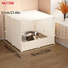 Enclosed Heating Cat Nest With Litter Box, All-In-One Maternity Ward For Cats, Breeding Box For Giving Birth And Raising Kittens