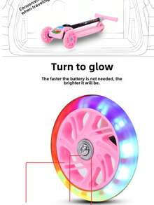 Un scooter de clics ajustable con mangos suaves, tubos verticales y pedales con seis tipos de iluminación. La rueda PU ensanchada está equipada con iluminación, lo que lo convierte en un scooter versátil para niños. - Rojo - Ver 5