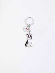 1 Pc Metal Alloy Rowena Bullfighting Drip Oil Keychain Cute Dog Pet Keychain Car Keychain Men's And Women's Gifts Boyfriend Birthday Gift Animal Keychain Handbag Pendant Accessories Dog Keychain Holiday Gift Animal