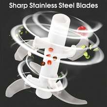 多功能蔬菜切碎器、压蒜器、蒜蓉器、蔬菜压碎器、水果捣碎器、手动蒜蓉研磨器，厨房工具 - 彩色 - 查看 7