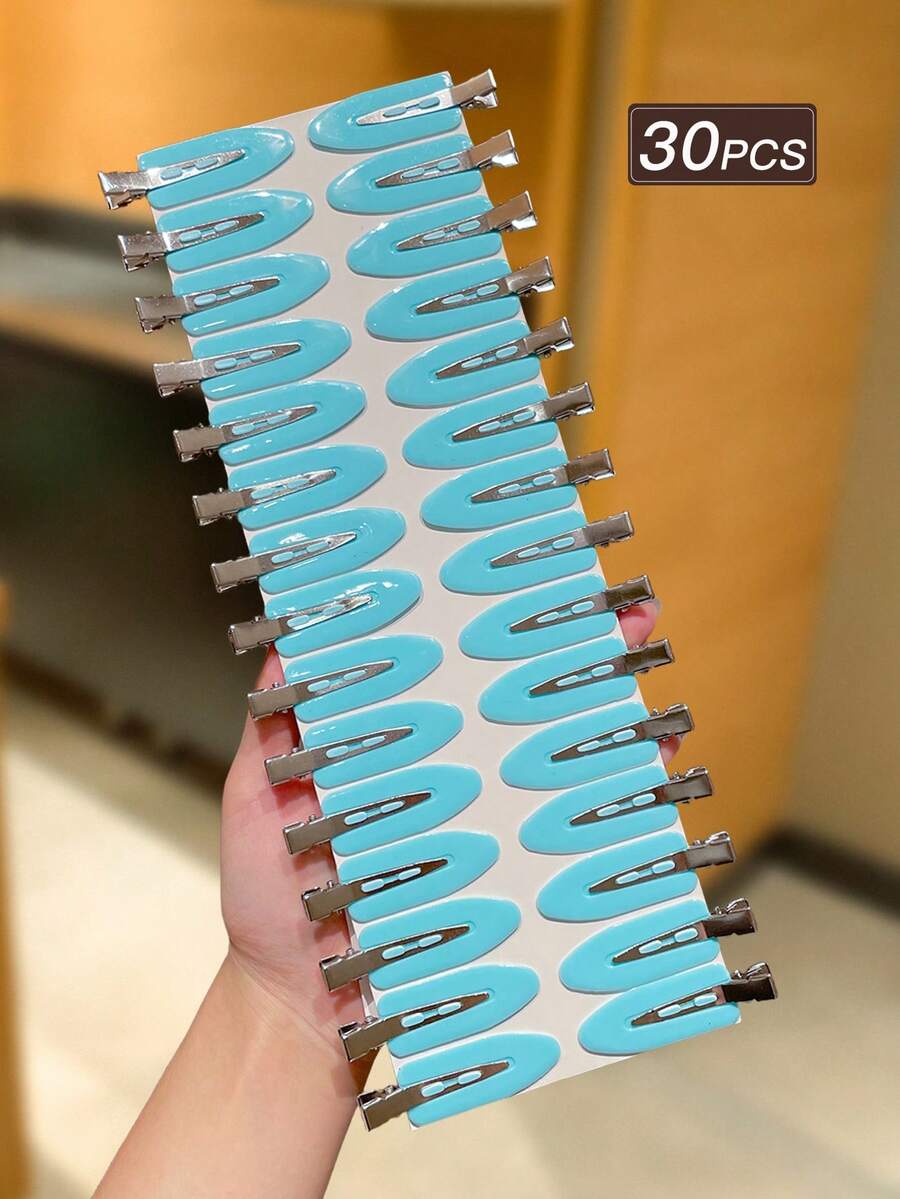 30pcs Blue Simple & Versatile Hair Clips, Alligator Hair Clips, Women Hair Accessories, Suitable For Daily Casual And Outdoor Wear, Hair Accessories, Women Accessories, Hair Slide, Hair Barrettes, Head Accessories, Hairpin