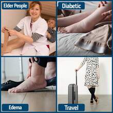 Mens Diabetic Over The Calf Socks Knee Premium Cotton High Socks - Grey - View 7