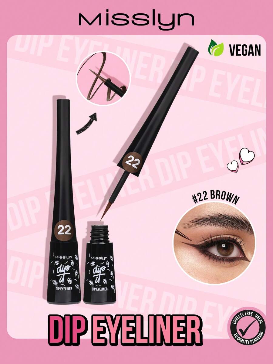 MISSLYN-Dip 眼线笔 1支装，液体眼线笔，持久眼线笔，顺滑眼线凝胶，防水防汗眼线凝胶，哑光眼线凝胶，防晕染眼线笔，滋养眼线笔，高显色度眼线笔，彩色液体眼线笔，Y2K 眼影，角色扮演，情人节，冬季