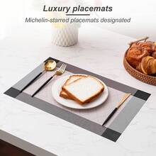 Washable Vinyl Placemats Set Of 4 For Indoor/Outdoor Use - C-rhombus-pink - View 8