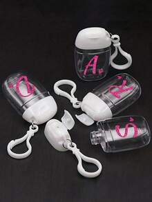 Rose Red Gold Letter Love A-Z Creative Printing Pattern, Transparent Hand Sanitizer Empty Bottle, Travel, Bracket Hook White Flip, Reusable Lid, Portable Empty Bottle Can Be Refilled, Cosmetics Container, Suitable For Liquid Lotion, Travel, Family Storage, Outdoor Travel, Is A Thoughtful Gift For Family And Friends, Graduation Gift, Mother's Day Gift, Anniversary Gift.