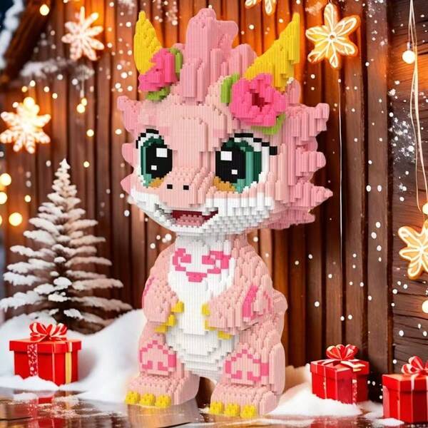 12009 piezas Bloques de construcción de alta calidad con diseño de flor de durazno y dragón, juguete decorativo de escritorio para adultos, regalo de cumpleaños, regalo de Acción de Gracias, regalo de Navidad, regalo para amigos