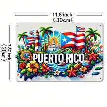 1pc Puerto Rico Metal Sign - Iron Foil Engraving, Indoor And Outdoor Decorative Hanging Signs, Suitable For Home, Kitchen, Garden, Office, Bar, Cafe, Gym - Easy To Hang, 7.8x11.8 Inches, Room Decoration - Tấm sắt 20x30 cm (7,8x11,8 in) - Xem 3