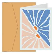 12 Packs Mid Century Modern Flower Note Card Set With Envelopes/Thank You/Blank Card/Floral Card/Gold Monstera For Envelopes/Kraft Envelopes Back To School - Multicolor - View 3
