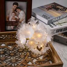 1 buc 2M LED alb fibră flori șir lumini cu baterii ghirlandă decorațiuni de Revelion pentru interior living dormitor dormitor decorare cadou utilizare zilnică festival